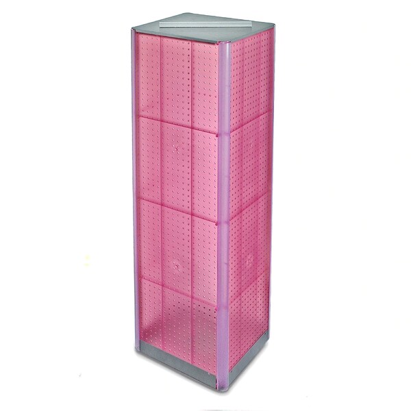 Four-Sided Pegboard Floor Revolving Display Panel Size 16"W x 60"H